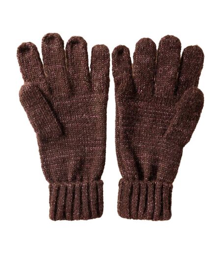 Gants D'hiver Unis À Revers Côtelés Multimix Femme Bordeaux Foncé Regatta