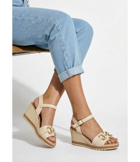 Sandales compensées cuir largeur confort chic