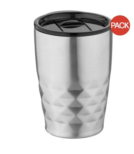 Pack of 2  Geo insulated tumbler  12 x 8.5 cm silver Avenue