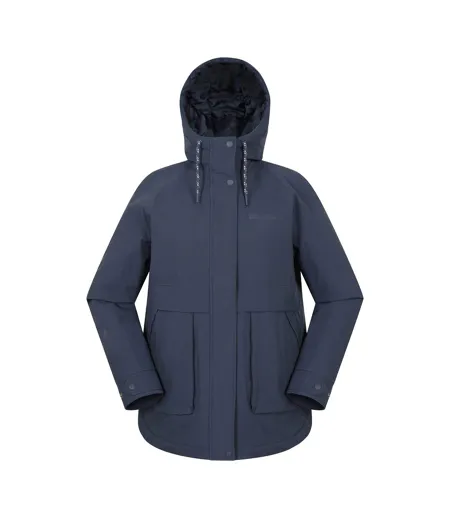 Womens/ladies Chestnut Waterproof Padded Jacket Navy Mountain Warehouse