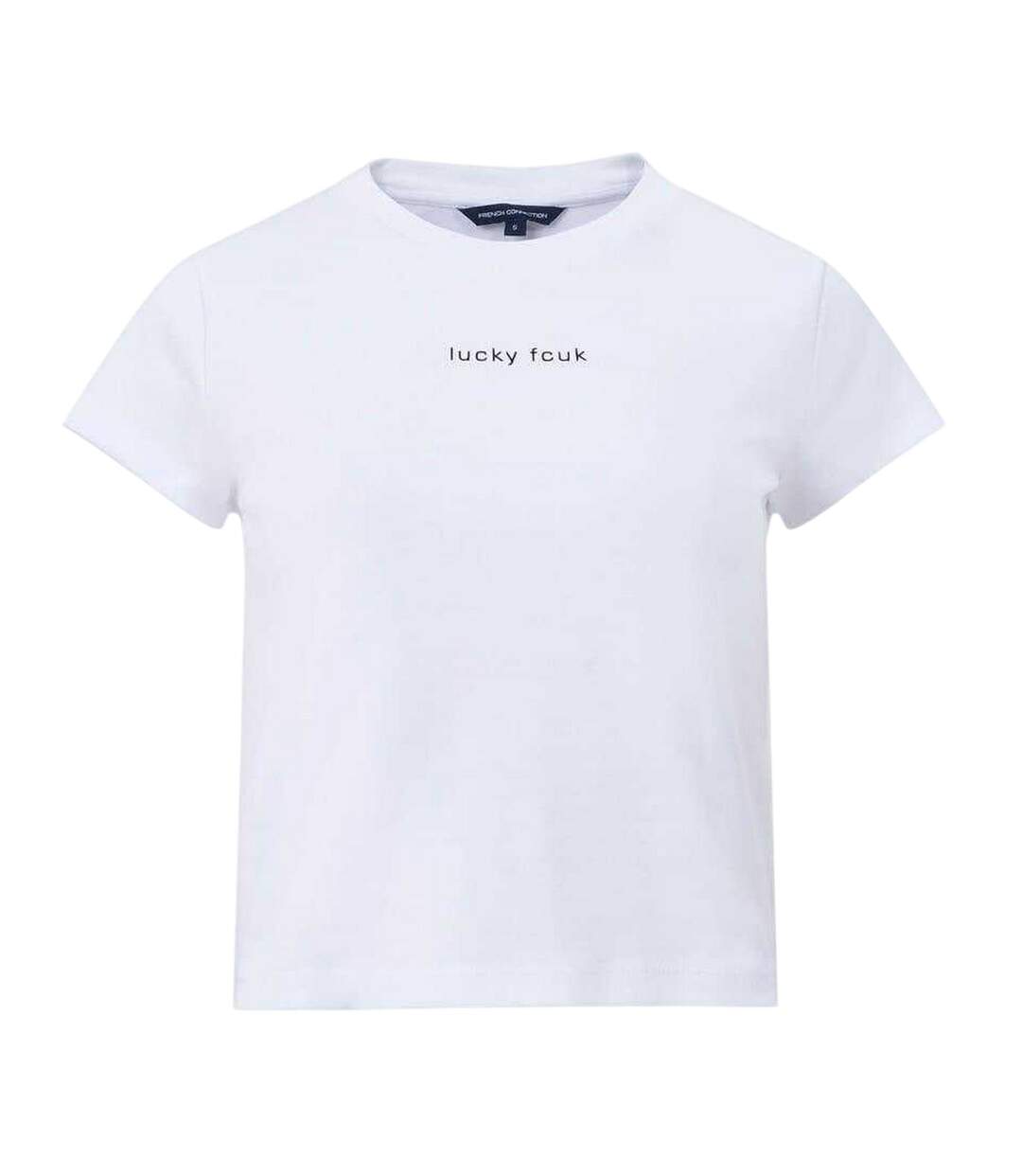 Womens/ladies Logo Cropped Slim T-shirt White FCUK-2