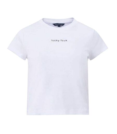 Womens/ladies Logo Cropped Slim T-shirt White FCUK