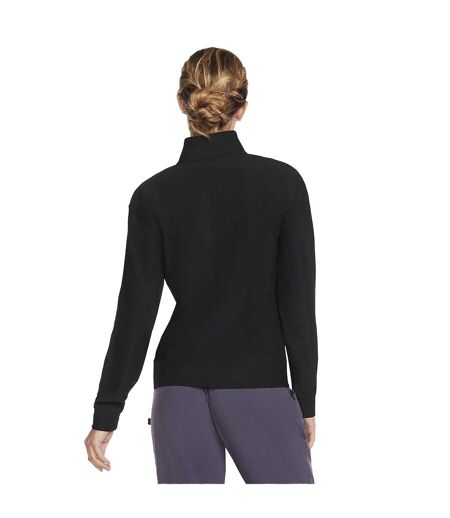 Womens/ladies Goluxe Ribbed Quarter Zip Sweatshirt Black Skechers