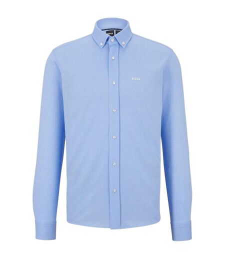 Mens Jo Embroidered Long-sleeved Button-down Shirt Sky Boss