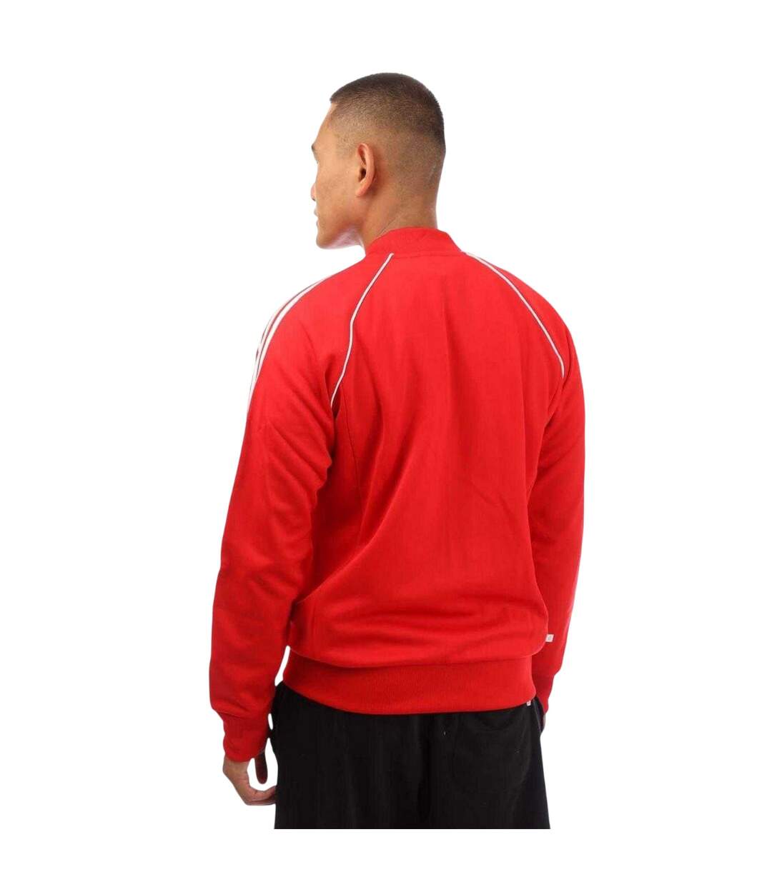 Mens Adicolor Track Jacket Red Adidas-3