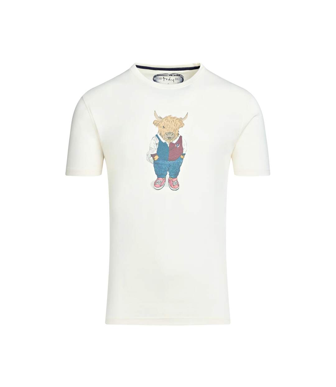 T-shirt bully boy rugby homme blanc cassé Raging Bull-1