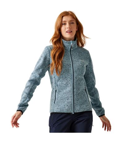 Womens/ladies Newhill Marl Full Zip Fleece Jacket Clear Sky Navy Regatta