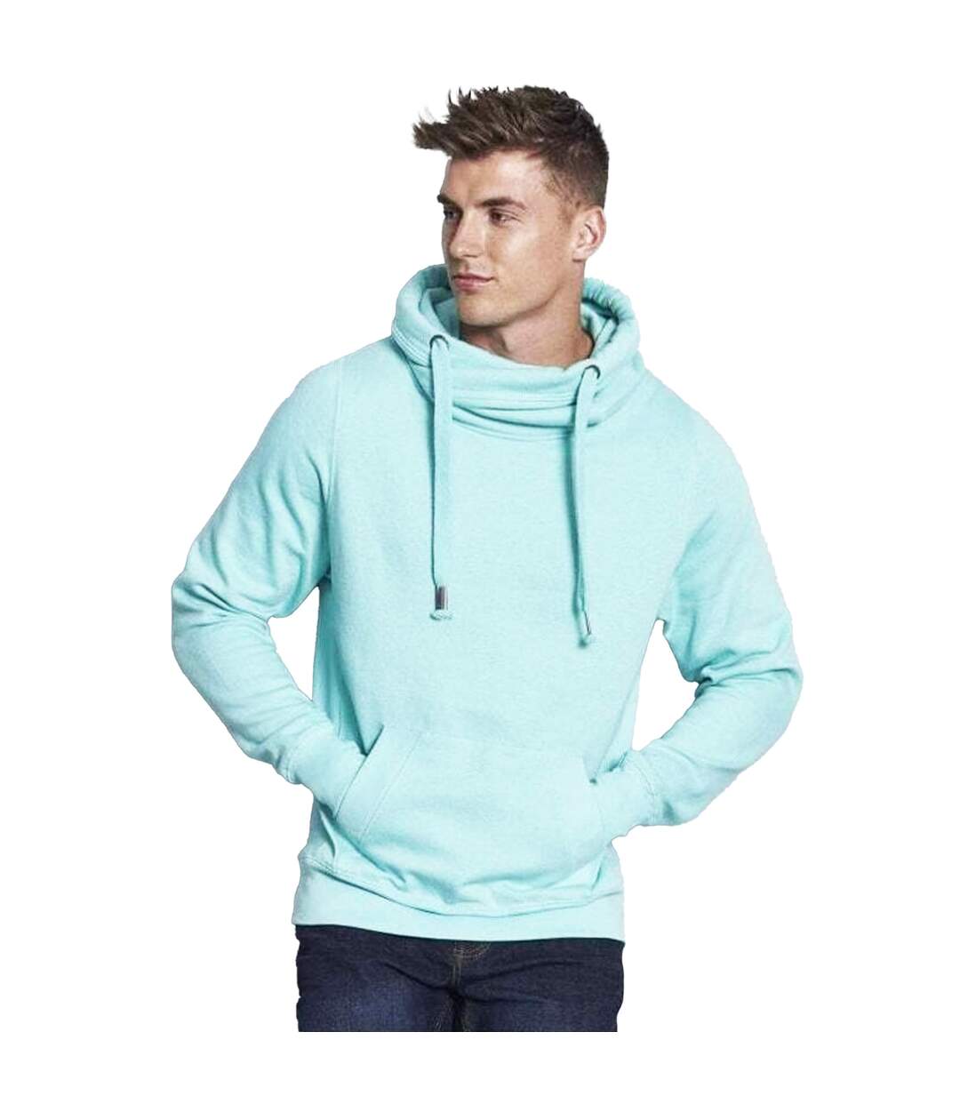 Sweat à capuche homme vert pâle Awdis-4