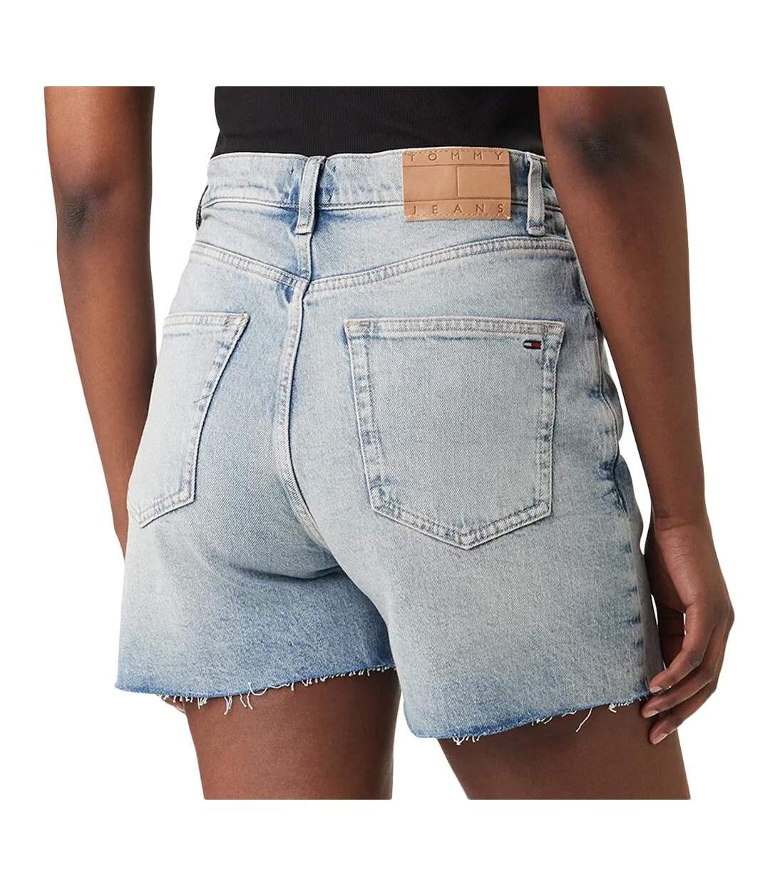 Short bleu femme tommy hilfiger mom-2