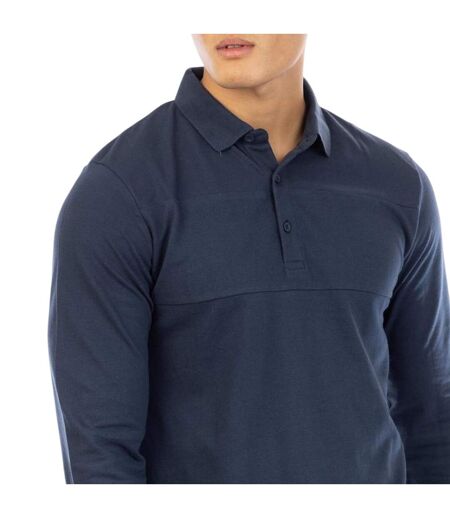 Polo Manches Longues Noaks Homme Bleu Marine Foncé Peter Werth