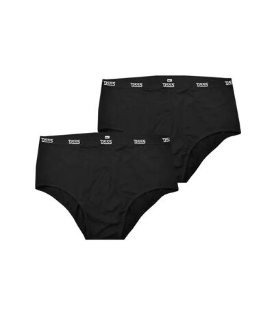 D555 Mens Thompson Y Front Briefs (Pack Of 2) (Black) - UTDC469