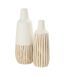 Vase Design en Bois Ying 45cm Blanc & Naturel-2