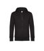 Mens king zipped hooded sweat black pure B&C