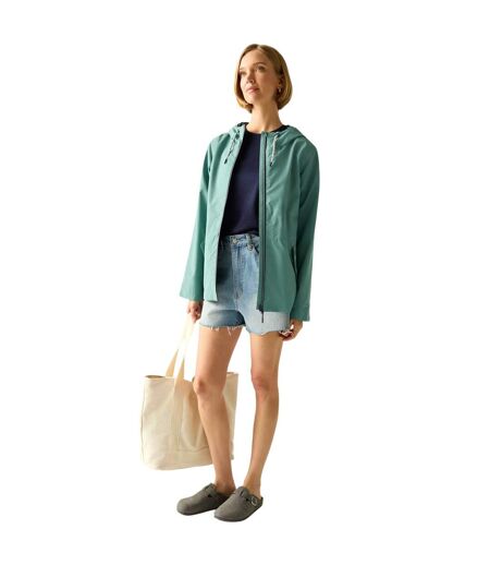 Veste Imperméable Unie À Capuche Bayletta Femme Turquoise Pastel Regatta