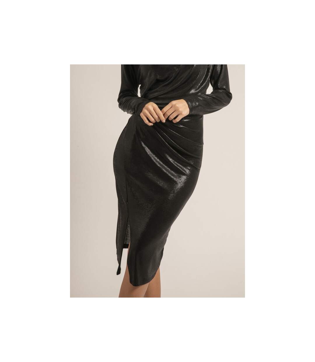 Robe manches longues drapée ILUNA - Dona X Lisa-3