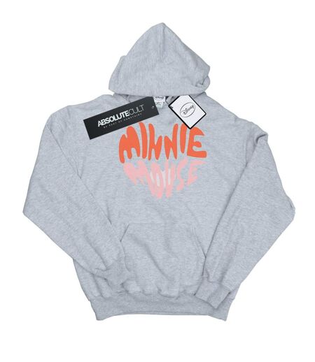 Disney Womens/Ladies Minnie Mouse Heart Shaped Hoodie (sweat à capuche en forme de cœur) (Gris sportif) - UTBI11181
