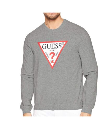 Sweat Gris Homme Guess Triangle Logo