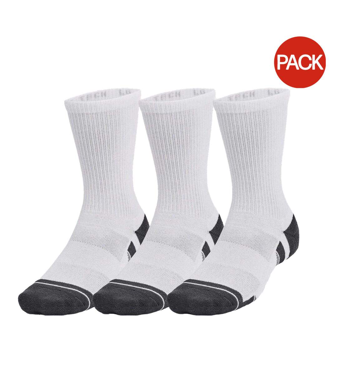 Pack Of 3  Unisex Adult Logo Crew Socks  White Under Armour-1