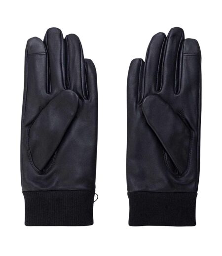 Mens Lambs Leather Gloves Dark Blue Boss