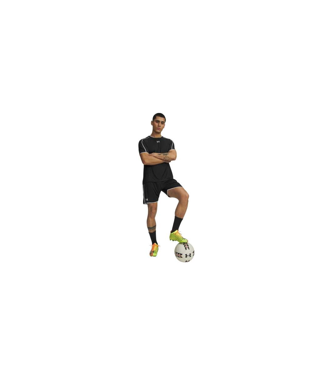 Mens Challenger Training Performance Shorts Black White Under Armour-1