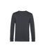 Mens Organic Crew Neck Sweat Asphalt B&C-1