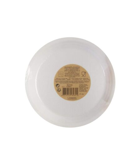 Lot de 10 Assiettes Rondes Canne à Sucre 17cm Blanc
