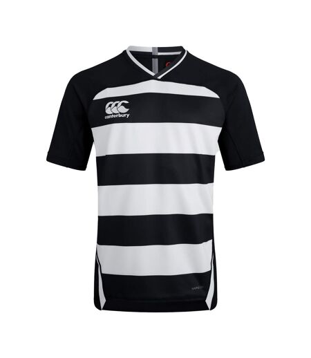 Mens Evader Vapodri Hoop Detail Jersey Black Canterbury