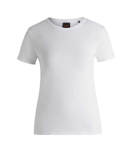 T-shirt Femme Blanc Flammé Boss
