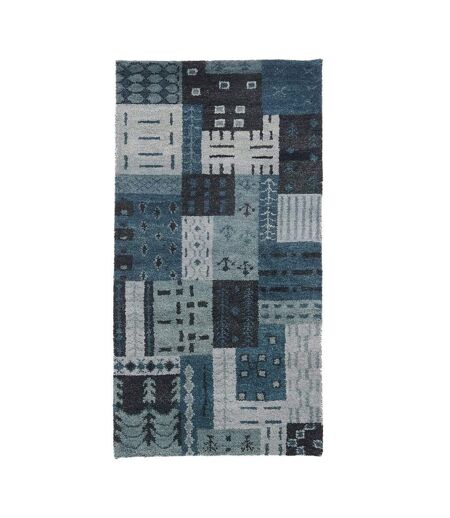 Tapis salon et chambre fait main en laine motif géométrique RASPOR