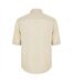 Mens Linen Short-sleeved Shirt Light Beige Boss-2