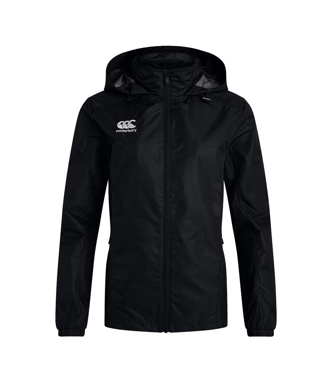 Womens/ladies Club Vaposhield Full Zip Waterproof Jacket Black Canterbury-2