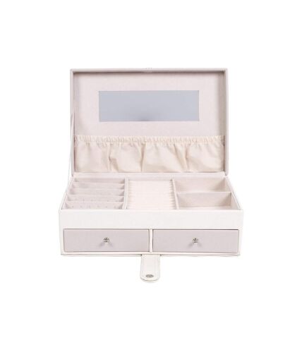 Paris Prix - Boîte à Bijoux Design lena 25cm Rose & Blanc