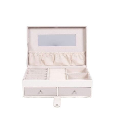 Paris Prix - Boîte à Bijoux Design lena 25cm Rose & Blanc