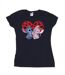 Disney T-shirt en coton Femmes/Ladies Lilo & Stitch Hearts (Bleu marine) - UTBI25702-1