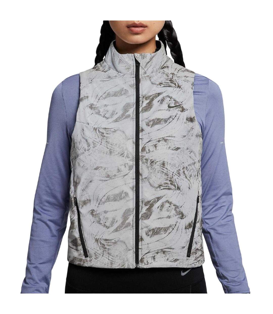 Veste Sans Manches Motif/style Abstrait Femme Gris Noir Nike-3
