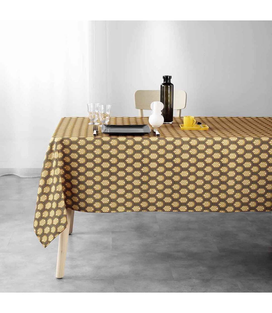 Nappe Imprimée Manuella 145x240cm Jaune-3