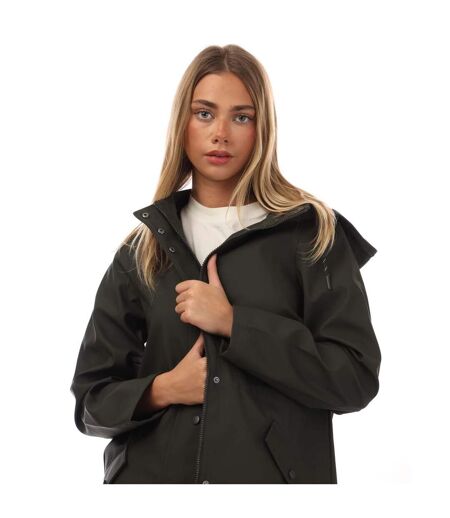 Womens/ladies Malou Coated Raincoat Olive Vero Moda