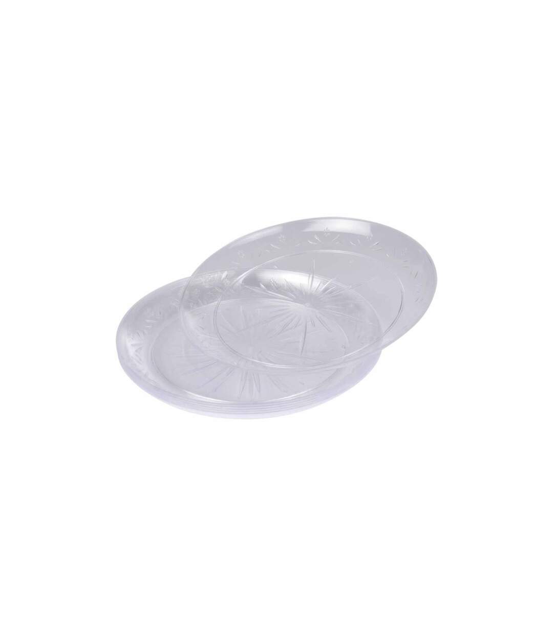 Lot de 6 Assiettes en Plastique Réutilisable Lilia 25cm Transparent-1