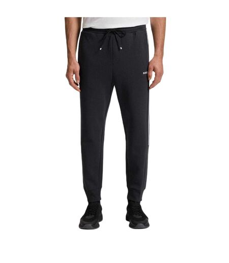 Mens Hadikonos Side Stripe Tapered Joggers Dark Blue Boss