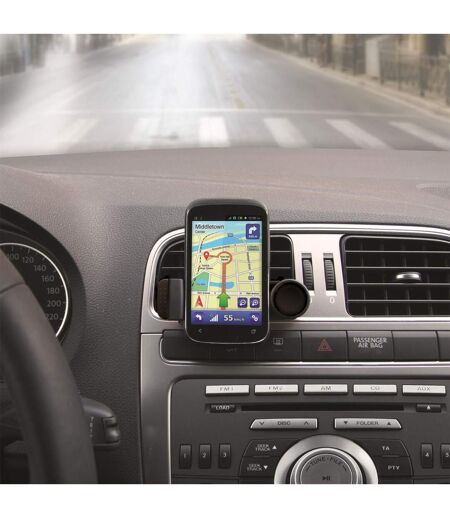 Support Universel Smartphone Grille d'Aération 9cm Noir