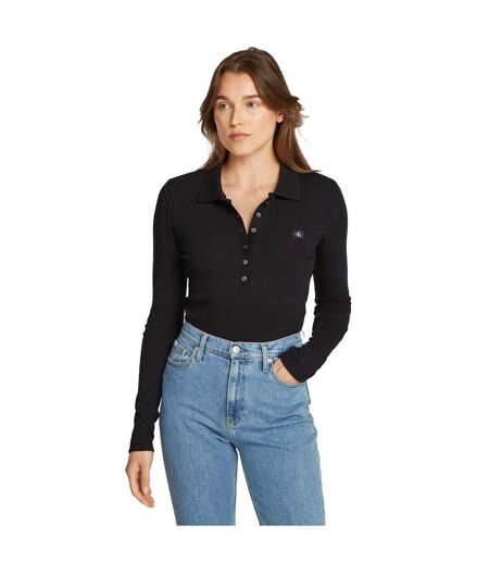 Body Manches Longues Motif/style Étiquette Femme Noir Calvin Klein