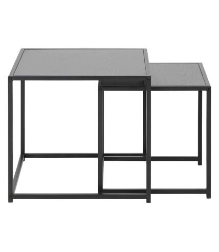 Duo de tables d'appoint encastrables en MDF et métal - Noir
