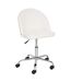 Chaise de bureau à roulette en bouclette GEOS - Blanc-1