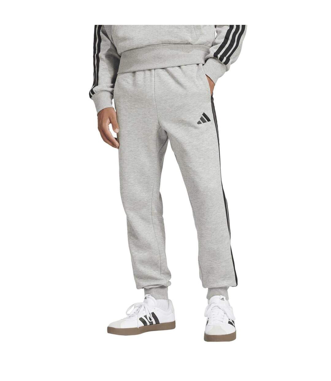 Pantalon De Jogging Motif/style À Rayures Essentials Homme Gris Moyen Blanc Adidas-4