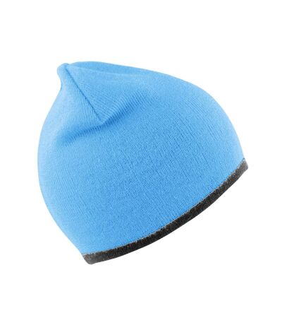 Result Unisex Reversible Fashion Fit Winter Beanie Hat (Aqua/Grey)