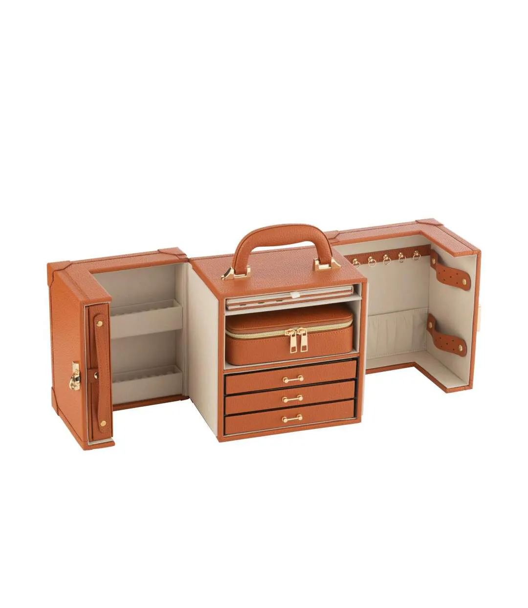 Coffret Boîte à Bijoux Ericka 29cm Cognac-2
