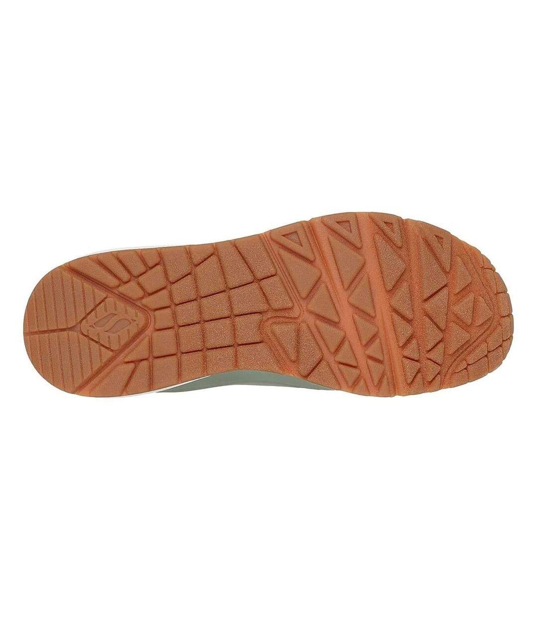 Womens/ladies Uno Stand On Air Wedge Trainers Sage Skechers-4