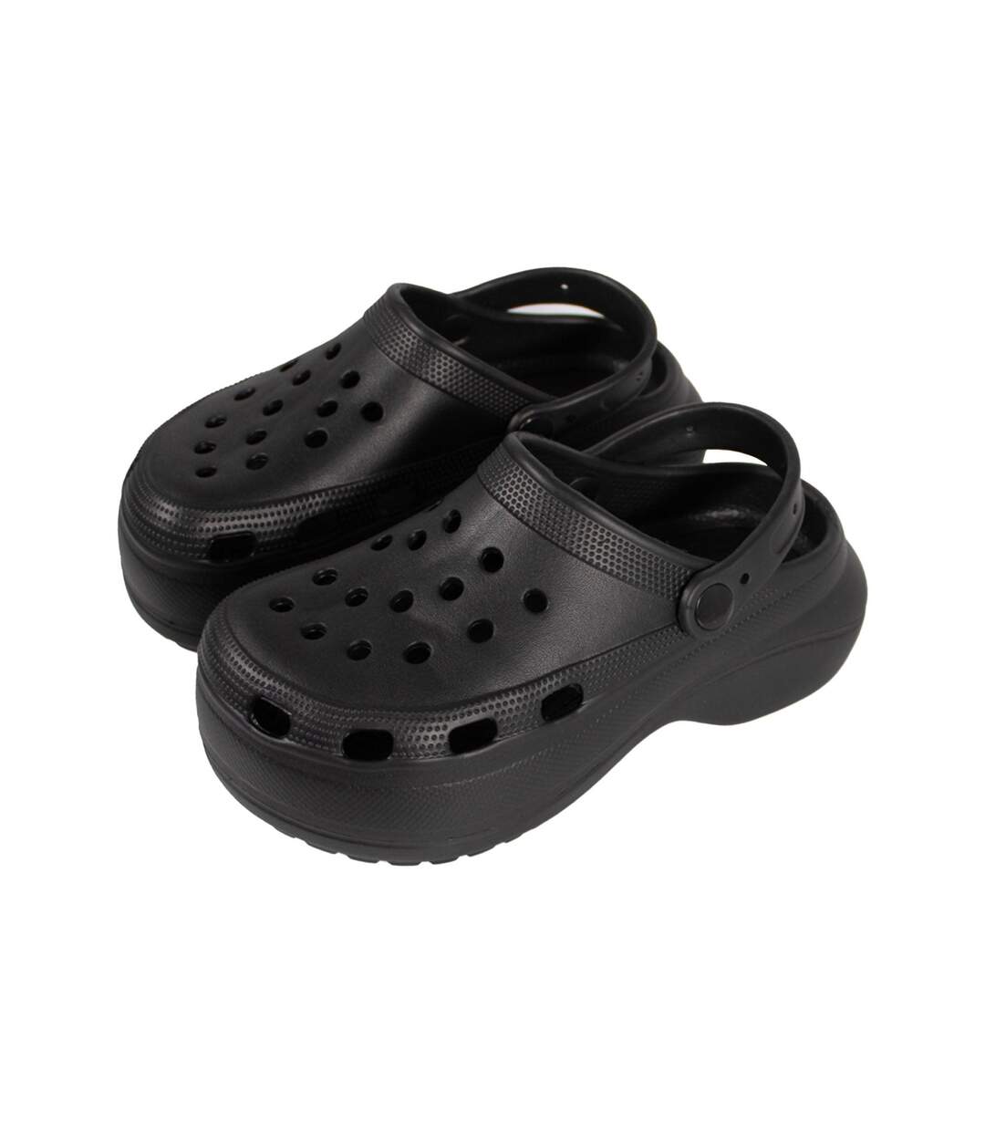 Womens/ladies Platform Clogs Black Keanu-4