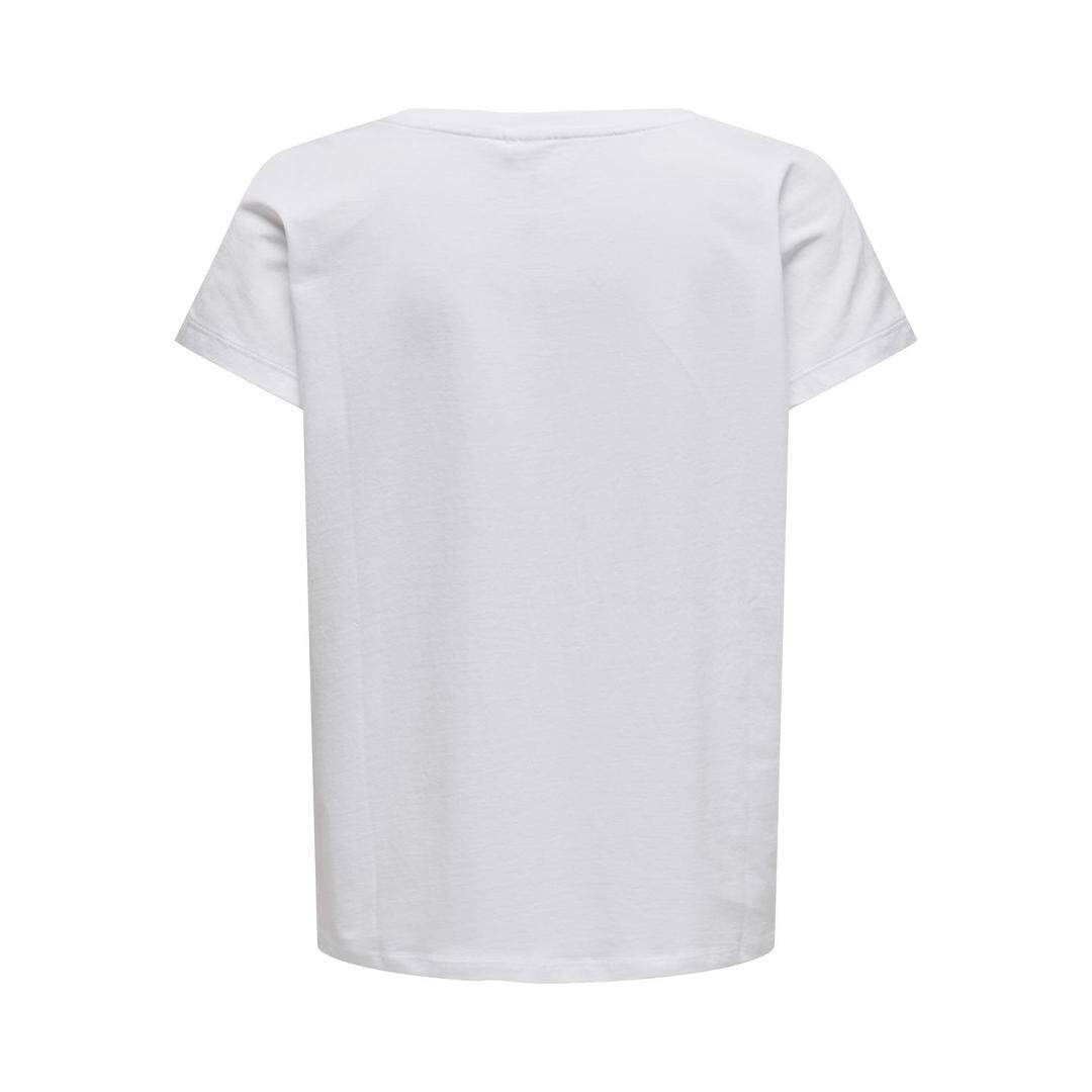 T-shirt Blanc Femme Only  Aub - L-2