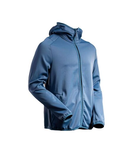 Mens Customised Hooded Fleece Jacket Stone Blue Mascot